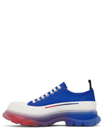 blaue Segeltuch niedrige Sneakers von Alexander McQueen