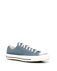 blaue Segeltuch niedrige Sneakers von Converse