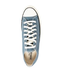 blaue Segeltuch niedrige Sneakers von Converse