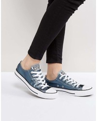 blaue Segeltuch niedrige Sneakers von Converse