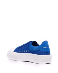 blaue Segeltuch niedrige Sneakers von Alexander McQueen