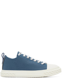 blaue Segeltuch niedrige Sneakers von Giuseppe Zanotti