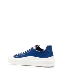 blaue Segeltuch niedrige Sneakers von Moncler