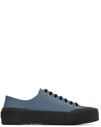 blaue Segeltuch niedrige Sneakers von Jil Sander
