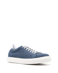 blaue Segeltuch niedrige Sneakers von Brunello Cucinelli