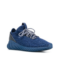 blaue Segeltuch niedrige Sneakers von adidas