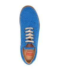 blaue Segeltuch niedrige Sneakers von Camper