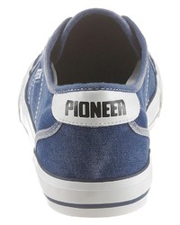 blaue Segeltuch niedrige Sneakers von Pioneer Authentic Jeans