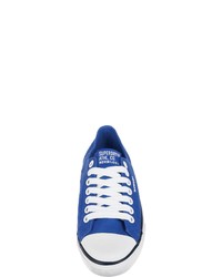 blaue Segeltuch niedrige Sneakers von Superdry