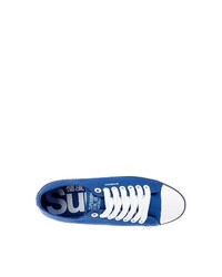 blaue Segeltuch niedrige Sneakers von Superdry