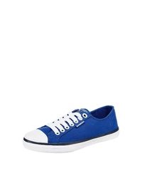 blaue Segeltuch niedrige Sneakers von Superdry