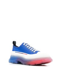 blaue Segeltuch niedrige Sneakers von Alexander McQueen