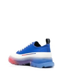 blaue Segeltuch niedrige Sneakers von Alexander McQueen