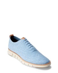 blaue Segeltuch Oxford Schuhe