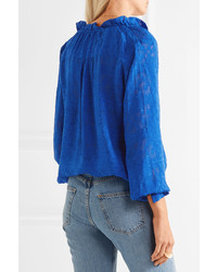 blaue Seide Bluse von Saloni