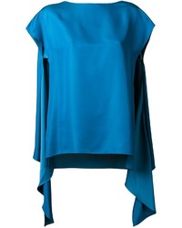 blaue Seide Bluse von Nina Ricci