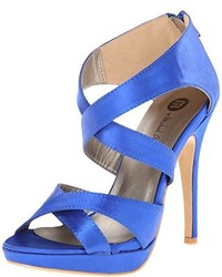 blaue Seide Sandaletten