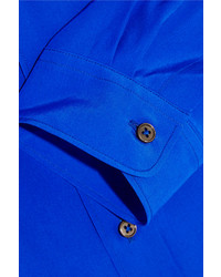 blaue Seidebluse mit knöpfen von Jil Sander