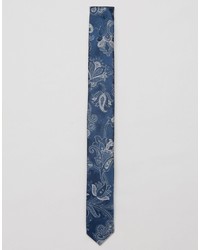 blaue Seidekrawatte mit Paisley-Muster von Asos