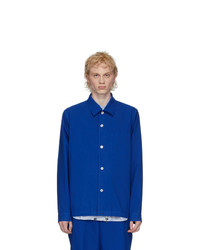 blaue Shirtjacke aus Seide