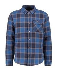 blaue Shirtjacke mit Karomuster von Brixton