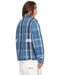 blaue Shirtjacke mit Schottenmuster von AAPE BY A BATHING APE