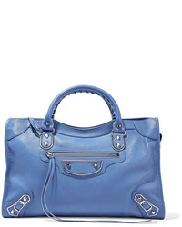 blaue Shopper Tasche aus Leder mit Reliefmuster von Balenciaga