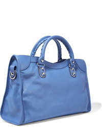 blaue Shopper Tasche aus Leder mit Reliefmuster von Balenciaga