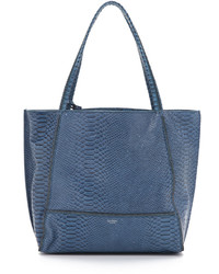 blaue Shopper Tasche aus Leder mit Schlangenmuster von Botkier