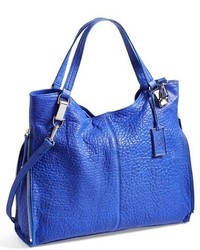 blaue Shopper Tasche aus Leder