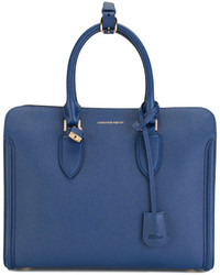 blaue Shopper Tasche aus Leder von Alexander McQueen