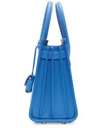 blaue Shopper Tasche aus Leder von Saint Laurent