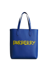 blaue Shopper Tasche aus Leder von Burberry