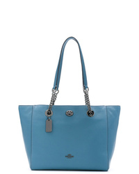 blaue Shopper Tasche aus Leder von Coach
