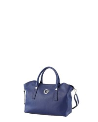 blaue Shopper Tasche aus Leder von COLLEZIONE ALESSANDRO