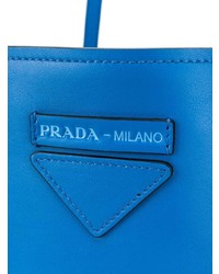blaue Shopper Tasche aus Leder von Prada