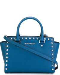 blaue Shopper Tasche aus Leder von MICHAEL Michael Kors
