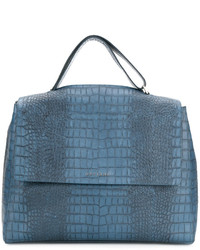blaue Shopper Tasche aus Leder von Orciani