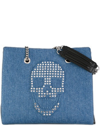 blaue Shopper Tasche aus Leder von Philipp Plein