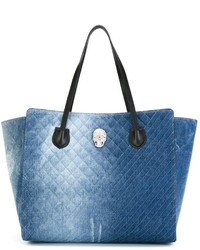 blaue Shopper Tasche aus Leder von Philipp Plein
