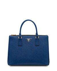 blaue Shopper Tasche aus Leder von Prada