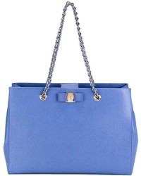 blaue Shopper Tasche aus Leder von Salvatore Ferragamo