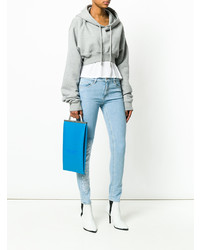 blaue Shopper Tasche aus Leder von Off-White