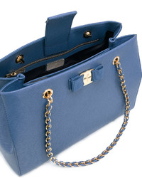 blaue Shopper Tasche aus Leder von Salvatore Ferragamo