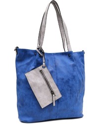 blaue Shopper Tasche aus Segeltuch von EMILY & NOAH