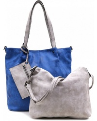 blaue Shopper Tasche aus Segeltuch von EMILY & NOAH