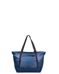 blaue Shopper Tasche aus Segeltuch von Pacsafe