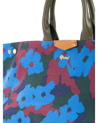 blaue Shopper Tasche mit Blumenmuster von Muveil