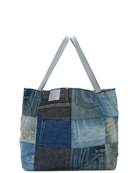blaue Shopper Tasche mit Flicken von 6397
