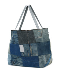 blaue Shopper Tasche mit Flicken von 6397